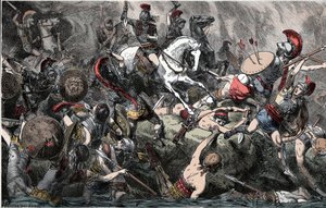 Zerstörung der athenischen Armee in Sizilien - Peloponnesischer Krieg (431-404 v. Chr.), Sizilienexpedition (415-413 v. Chr.): Zerstörung der athenischen Armee - 1882 von Unknown artist