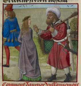 (Detail) von Danger, der den Liebenden und Bel Accueil (Schöne Begrüßung) aus dem Garten vertreibt aus 