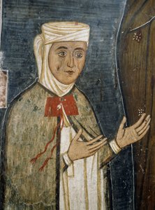 Die fromme Saramalyna Anastasia in Kleidung des 14. Jahrhunderts, Fresko in der byzantinischen Kirche Unserer Lieben Frau von Asinou (12. Jahrhundert) (Unesco-Welterbeliste, 2001), Troodos-Gebirge, Zypern von Unknown artist