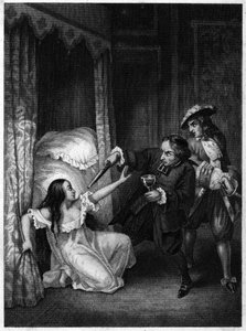 Diane de Joannis de Châteaublanc de Roussan, Marquise von Ganges (1635-1667), ermordet von ihren beiden Schwagern, dem Abt und dem Ritter von Ganges. Gravur von 1847. von Unknown artist
