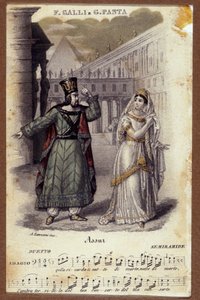 Duett zwischen Giuditta Pasta und Filippo Galli in der Oper „Semiramide“ von Gioachino Rossini (1792-1868)