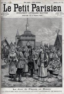 Ostertag in Russland: der Brauch der Eier in der Moskauer Regierung. Gravur in „Le Parisien“