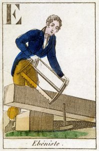 Ebenist bei der Arbeit - Gravur, ca. 1800