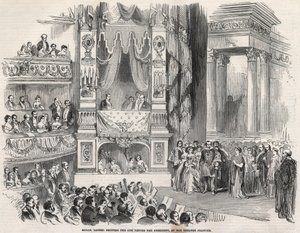 Elisabeth Rachel Felix, bekannt als Mademoiselle Rachel (1821-1858), französische Tragödin, vor Napoleon III. im Théâtre Français im Jahr 1852 - Am Vorabend der Proklamation des Zweiten Kaiserreichs erklärte Rachel am 22. Oktober 1852 im Théâtre Français von Unknown artist
