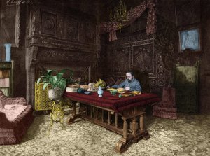 Emile Zola (1840-1902) in seinem Büro in Medan von Unknown artist