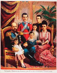 Kaiser Alexander III. (1845-1894) mit seiner Familie