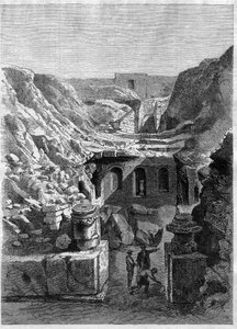 Ausgrabungen in Senlis im Jahr 1868 - entdeckte römische Arenen rund um die Stadt - Gravur von 1868 von Unknown artist