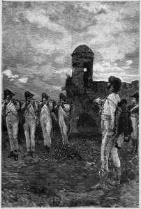 Hinrichtung von Joachim Murat (1767-1815), Marschall von Frankreich und König von Neapel im Jahr 1815.