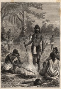 Expedition nach Amerika (1799-1804) von Alexander von Humboldt (1769-1859) und Aimé Bonpland (1773-1858): Omaguas-Indianer (Amazonien, Peru) - Illustration aus „Die großen Seefahrer des 18. Jahrhunderts“ von Unknown artist