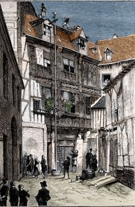 Experiment des Wasserbarometers, ausgeführt in Rouen von Pete und Blaise Pascal