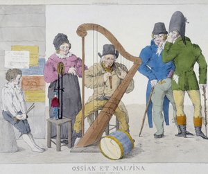 Familie reisender Musiker im 19. Jahrhundert von Unknown artist