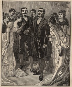 Berühmte Diamanten: Banker Vanlerberghe zeigt einen falschen Regent zu Beginn des 19. Jahrhunderts. Gravur von 1885 in „Les arts et métiers illustrés“ von Adolphe Bitard.