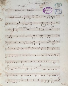 Erste Seite der Partitur von „Acteon“ englische komische Oper von Daniel Francois Esprit Auber von Unknown artist