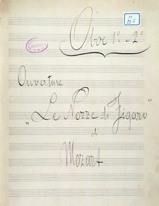 Erste Seite der Noten für Oboe von Le nozze di Figaro, Oper von Mozart (19. Jahrhundert)