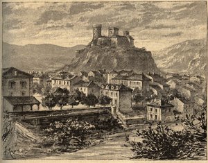 Foix - Ariège - Okzitanien - Gravur in „PATRIE“ - BESCHREIBUNG PICTURESQUE DE LA FRANCE EN 6 VOLUMES VON LUCIEN HUARD - Ende des 19. Jahrhunderts