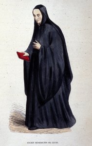 Ehemaliger Benediktiner von Cluny. Gravur aus einem Album über religiöse Orden, Paris von Unknown artist