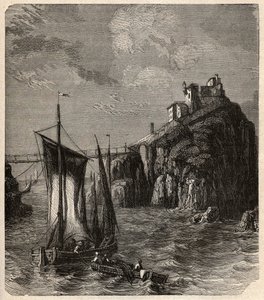 Fort de Bertheaume - Plougonvelin - Finistère - Gravur in „PATRIE - BESCHREIBUNG DER MALERISCHEN FRANKREICH IN 6 BÄNDEN VON LUCIEN HUARD - Ende des 19. Jahrhunderts