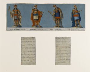 Vier Inka-Könige: Tupac Yupanqui, Huayna Capac, Huascar Inca, Atahuallpa, frühes 19. Jahrhundert