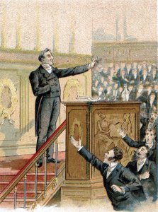 François Guizot (1789-1874), französischer Historiker und Politiker in der Abgeordnetenkammer im Jahr 1844. von Unknown artist