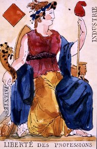 Freiheit der Berufe - Revolutionäre Spielkarte von Unknown artist