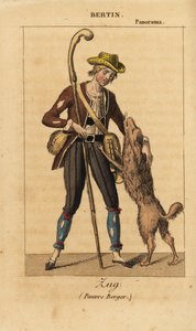 Französischer Schauspieler Bertin als Zug im historischen Melodrama Pauvre Berger von Daubigny, Carmouche und Hyacinthe am Théâtre du Panorama Dramatique