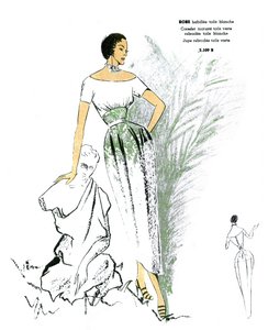 Französische Mode, besticktes Kleid-Design von Unknown artist