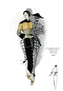Französische Mode, Wollhemdkleid-Design von Unknown artist