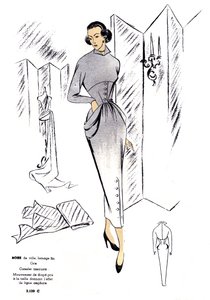 Französische Mode, Wollstadtkleid-Design von Unknown artist