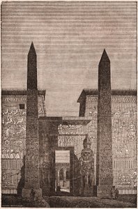 Vorderansicht einer Rekonstruktion der Luxor-Obelisken in Ägypten von Unknown