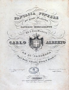 Frontispiz für Fantasia funebre, Orchesterwerk von Mercadante von Unknown artist