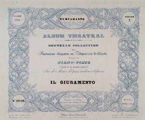 Frontispiz der Oper Il Giuramento, von Mercadante (1837)