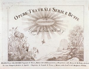 Frontispiz für Partituren von Opere teatrale serie e buffe von Gioacchino Rossini von Unknown artist