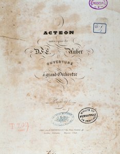 Frontispiz der englischen Oper „Acteon“ von Daniel Francois Esprit Auber
