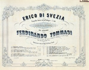Frontispiz von Enrico di Svezia, Oper von Ferdinando Tommasi von Unknown artist