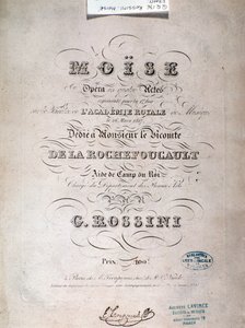 Frontispiz der Partitur von Moses in Ägypten von Gioacchino Rossini von Unknown artist