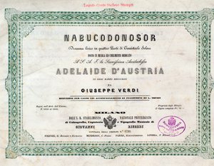Frontispiz der Partitur der Oper Nabucco von Giuseppe Verdi