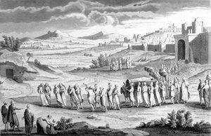 Beerdigung nach hebräischem Ritus. Gravur aus dem 19. Jahrhundert von Unknown artist