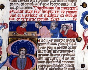Würfelspiele (gioco dei dadi) Manuskript aus dem 14. Jahrhundert Biblioteca Nazionale Braidense. Mailand von Unknown artist