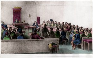 Generalversammlung der Bojaren, Mitglieder der russischen Aristokratie. Gravur des 19. Jahrhunderts. Private Sammlung von Unknown artist