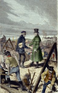 Georges Stephenson (1781-1848), englischer Ingenieur, Erbauer der Liverpool-Manchester-Straße mit seiner ersten Lokomotive
