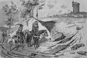 Deutscher Bauernkrieg (1524-1526): Wagen der Bauern in Königshofen, Deutschland