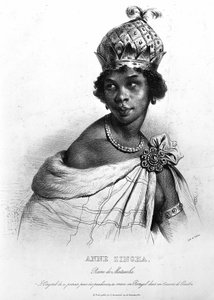 Ginga, die Quilombola-Königin von Matamba und Angola. Anne Zingha, Königin von Angola (1587-1663) von Unknown artist