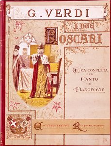 Giuseppe Verdi: Titelblatt der Klaviernoten der Oper 