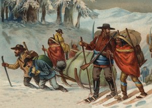 Goldsucher auf dem Weg nach Klondyke, Alaska im 19. Jahrhundert von Unknown artist