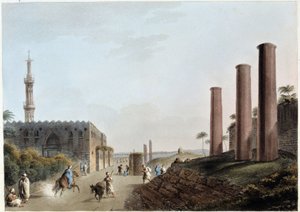 Granitpfeiler am Portikus von Kanopus im antiken Alexandria von Unknown artist