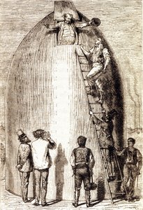 Gravur in „Von der Erde zum Mond“ von Jules Verne von Unknown artist