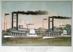 Großes Dampfschiffrennen auf dem Mississippi, von New Orleans nach Saint Louis (19. Jahrhundert)