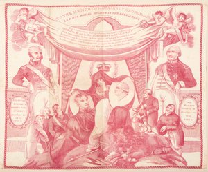 Taschentuch zur Erinnerung an Georg III. und Edward, Herzog von Kent