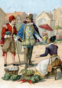 Heinrich IV., König von Frankreich (1553-1610), bei seinen Spaziergängen in Paris