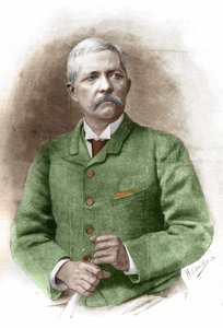 Henry Morton Stanley (1841 - 1904) in Kairo am 17.01.1890, britischer Journalist und Entdecker (Gravur des 19. Jahrhunderts) von Unknown artist